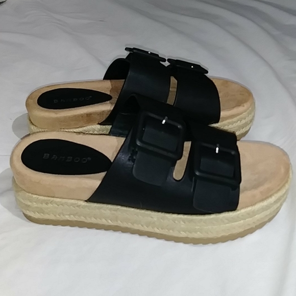Open Toe Flat Platform Slides - Picture 3 of 12
